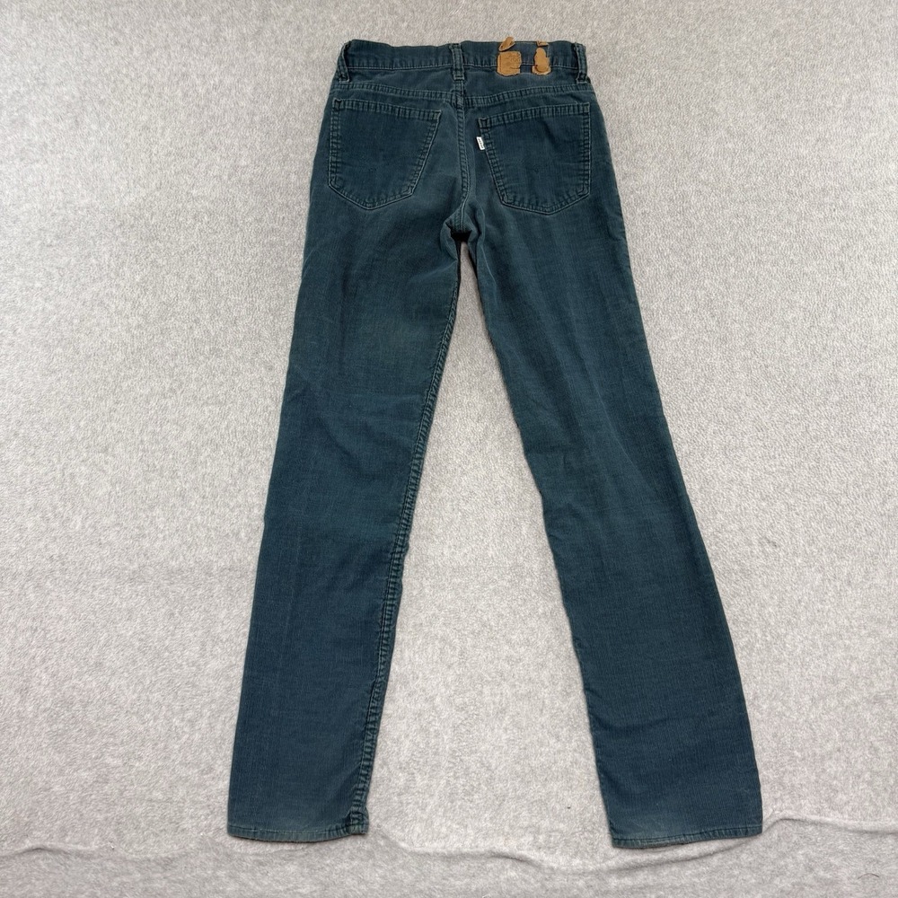 Vintage 80s Levis 719 Student Straight Leg Corduroy Jeans 27 x‎ 31 Teal Adult